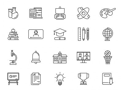 20 Back to School Vector Icons ai download free download freebie graphicpear icon design icons download icons pack icons set illustration illustrator logo logo design school school icon school vector symbol vector design vector download vector icon