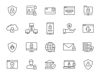 20 Data Protection Vector Icons ai data icon data vector download free download freebie graphicpear icon design icons download icons pack icons set illustration illustrator logo logo design symbol vector design vector download vector icon