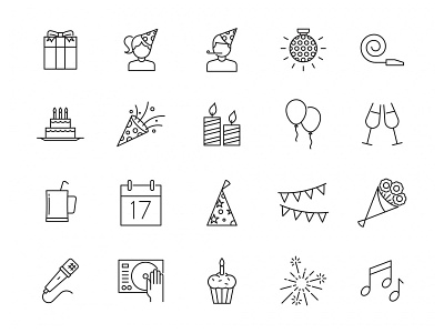 80 Celebration & Party Vector Icons