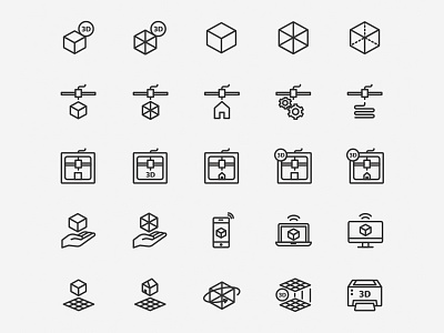 3D Printing & Printer Icons ai download free download freebie graphicpear icon design icons download icons pack icons set illustration illustrator logo logo design printer icon printer vector printing symbol vector design vector download vector icon