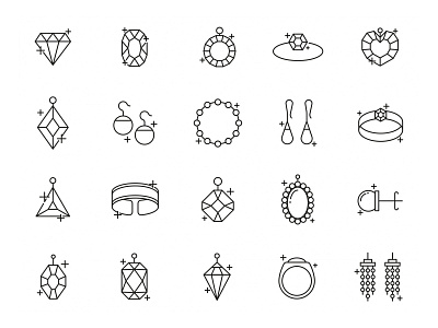 20 Jewelry Vector Icons by Graphic Pear on Dribbble
