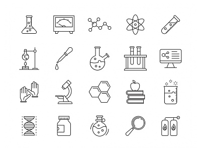 20 Laboratory Vector Icons