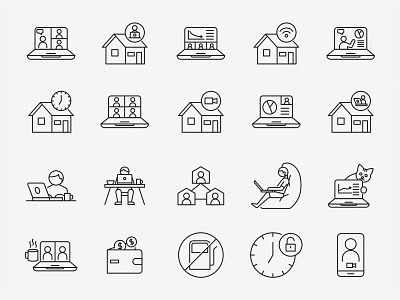 Work From Home Vector Icons