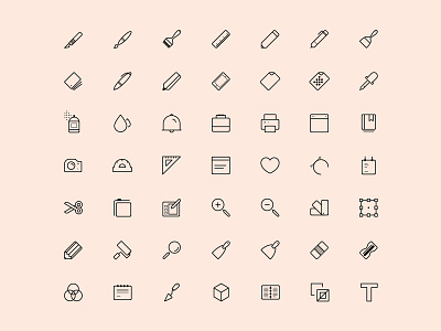 Artist Tools Line Icons