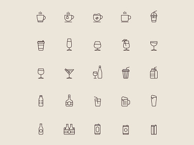 Beverage Line Icons