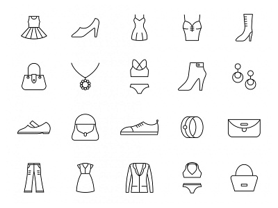 20 Fashion Vector Icons ai ai design ai download ai vector fashion fashion icon fashion vector icon design icons download icons pack icons set illustration illustrator logo logo design symbol vector design vector download vector icon