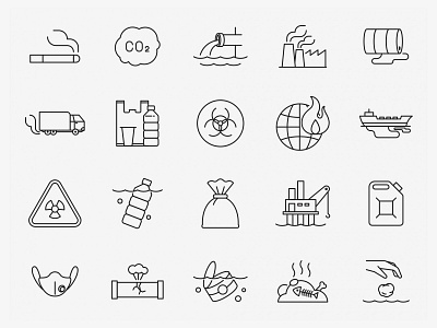 20 Pollution Vector Icons ai ai design ai download ai vector icon design icons download icons pack icons set illustration illustrator logo logo design pollution pollution icon pollution vector symbol vector design vector download vector icon