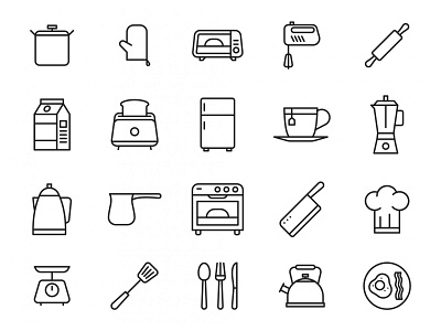 20 Kitchen Vector Icons