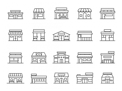 20 Front Shop Vector Icons