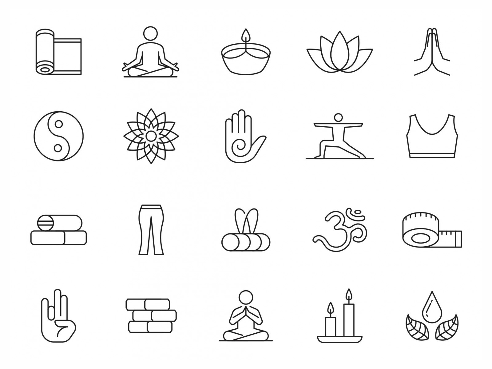 20 Yoga Vector Icons by Graphic Pear on Dribbble