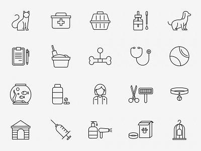 20 Veterinary Vector Icons