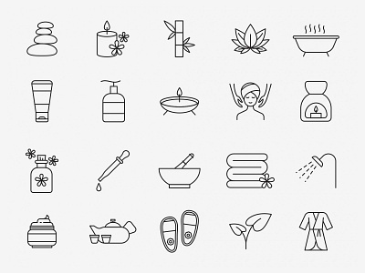 20 Spa Vector Icons ai ai design ai download ai vector icon design icons download icons pack icons set illustration illustrator logo logo design spa spa icon spa vector symbol vector design vector download vector icon