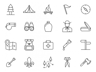 20 Scout Vector Icons ai ai design ai download ai vector icon design icons download icons pack icons set illustration illustrator logo logo design scout scout icon scout vector symbol vector design vector download vector icon