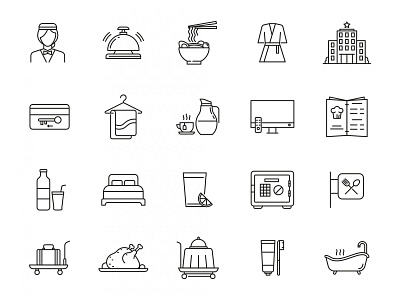 Hotel & Restaurant Vector Icons