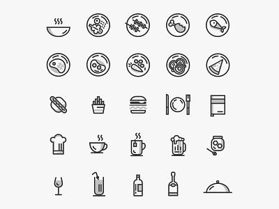 Line Minimal Food Icons