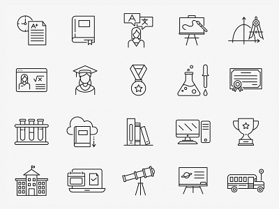 Education Vector Icons ai ai design ai download ai vector education education icon education vector icon design icons download icons pack icons set illustration illustrator logo logo design symbol vector design vector download vector icon