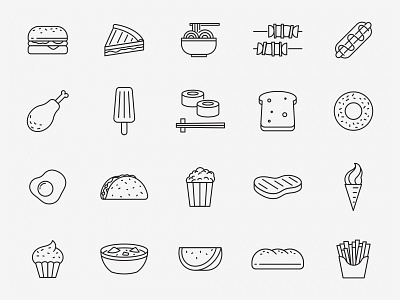 Food Vector Icons ai ai design ai download ai vector food food icon food vector icon design icons download icons pack icons set illustration illustrator logo logo design symbol vector design vector download vector icon