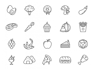 Food Vector Icons ai download branding design download food food icons food logo free icons freebie graphicpear icons design icons download icons set illustration logo logo design vector icons