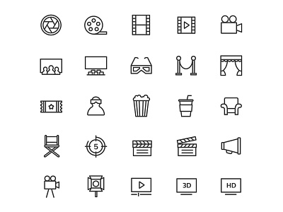 Movie & Cinema Icons ai download cinema design download free icons freebie graphicpear icons det icons download illustration logo movie movie icon movie icons set