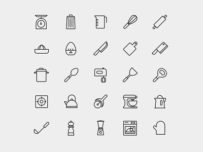 Kitchen Utensils Vector Icons