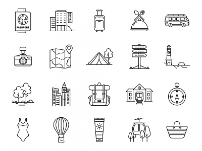 Travel Vector Icons ai download download freebie graphicpear icons download icons set illustration logo mockup travel travel icon travel icon download travel logo