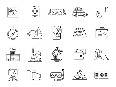 Travel Icon Set ai download design download freebie graphicpear icons download icons set illustration logo travel travel icons travel icons download travel logo vector icons