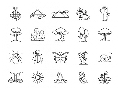 Nature Vector Icons ai download design download freebie graphicpear icons download icons set illustration logo nature nature icon nature icon download nature logo vector icons