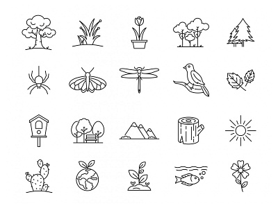 Nature Vector Icons ai download design download freebie graphicpear icons download icons set illustration logo nature nature icon download nature icons nature logo nature vector vector icons