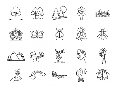 Nature Vector Icons ai download design download freebie graphicpear icon design icons download illustration logo nature nature icon download nature icons nature logo vector icons