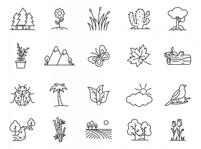Nature Vector Icons ai download design download freebie graphicpear icons download illustration logo nature nature icon nature icon download nature logo vector icons