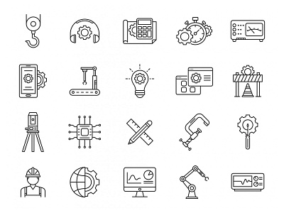 Engineering Vector Icons ai download branding design download engineering engineering icon engineering logo freebie graphicpear icon design icons set illustration logo vector icons