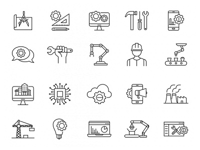 Engineering Vector Icons ai download design download engineering engineering icons engineering logo freebie graphic design graphicpear icons download icons set illustration logo vector icons