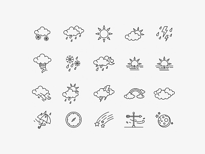 80 Weather Vector Icons
