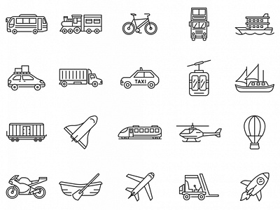 80 Transportation Icons