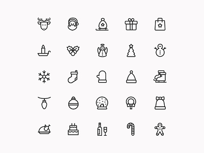 Winter Line Vector Icons