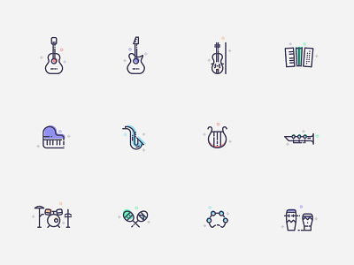 Music Instruments Icons Set branding design download free icons free music icon freebie graphicpear icons download illustration logo music music instruments vector icons