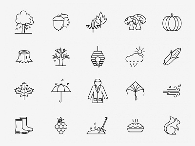 20 Autumn Vector Icons