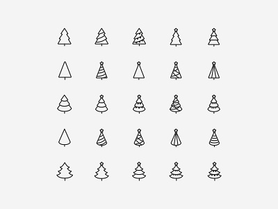 25 Line Stylized Tree Vector Minimal Icons