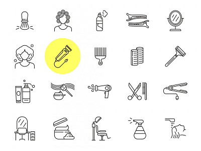 20 Hairstylist Illustrator Icons