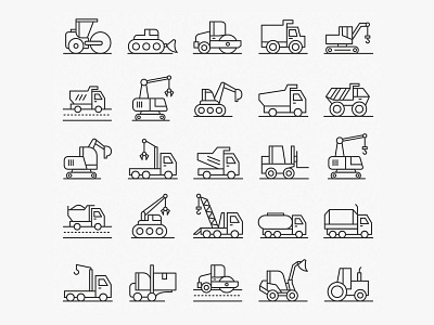 75 Heavy Equipment Icons