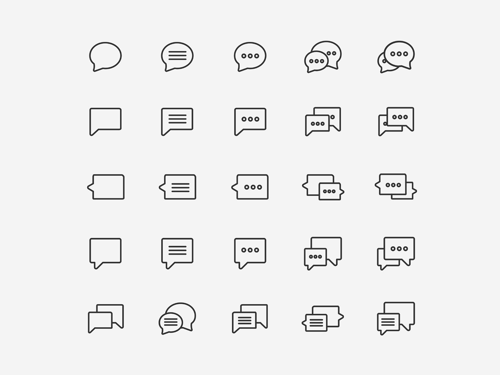 25 Vector Chat Icons by Graphic Pear on Dribbble