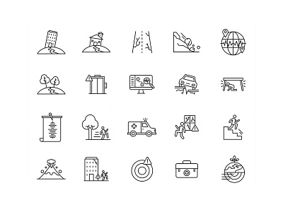 Earthquake Minimal Icons