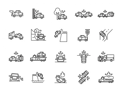 Car Accident Icons