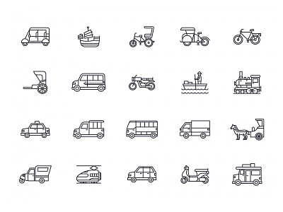 Asian Transportation Icons