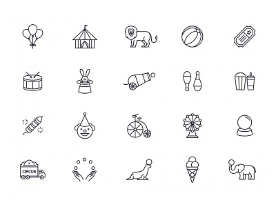 Circus Line Icons circus circus ico set circus icon circus vector design download free icons free vector freebie graphicpear icon set icons download vector icon