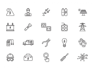 Electricity Vector Icons