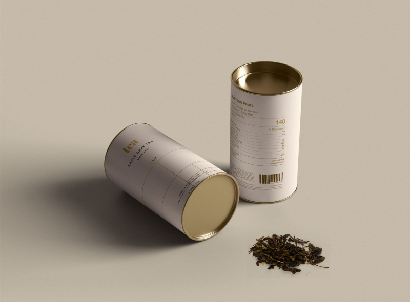 Cylinder Tea Tin Mockup by Graphic Pear on Dribbble