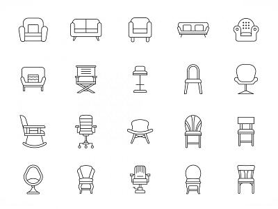 20 Chair Vector Icons
