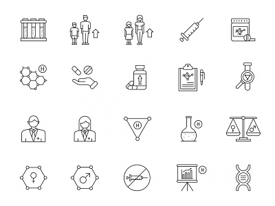 Hormones Line Icons