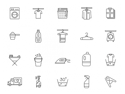 Laundry Line Icons